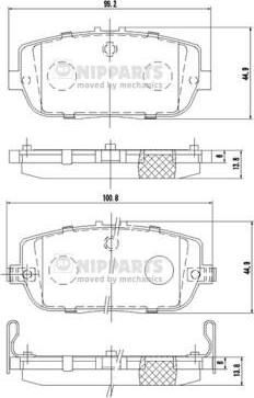 NIPParts N3613021 комплект тормозных колодок, дисковый тормоз на MAZDA MX-5 III (NC)