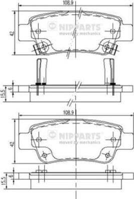 NIPPARTS Колодки тормозные HONDA CR-V III 07- задние (43022SWWG02, N3614019)