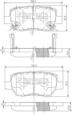 NIPPARTS Колодки тормозные задние HONDA LEGEND IV 06- (43022-SJA-E00, N3614021)