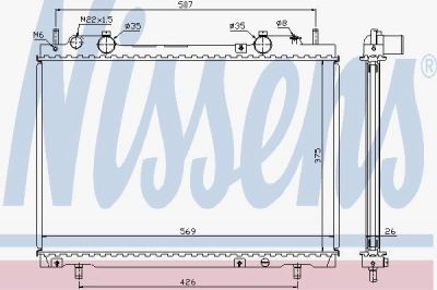 NISSENS Радиатор охлаждения двигателя FIAT BRAVA (95-) 1.4 i 12V (46404163, 61672A)