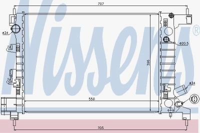 NISSENS Радиатор CHEVROLET AVEO 1.2/1.4 M/T 11- (95460091, 61678)