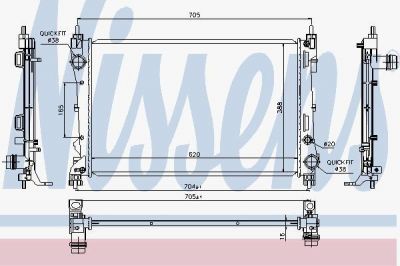 NISSENS NS617854_радиатор системы охлаждения! Fiat Doblo, Opel Combo 1.3D 10> (617854)