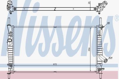 NISSENS Радиатор двигателя FORD TRANSIT 2.0D 00- (62128)