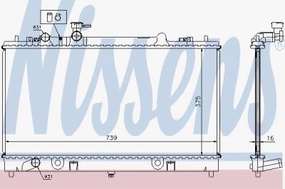 Nissens 62464A радиатор, охлаждение двигателя на MAZDA 6 Hatchback (GG)