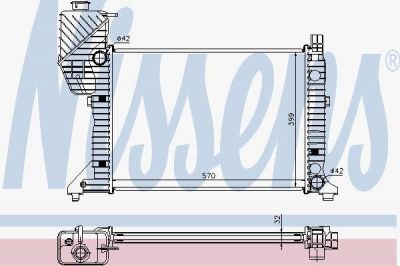 NISSENS Радиатор MB SPRINTER 2.3D/2.9D 95-07 (9015001800, 62687A)