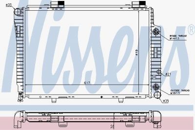 NISSENS Радиатор основной MB W202 mot.M111 /AC+ АКПП (2025006703, 62756A)