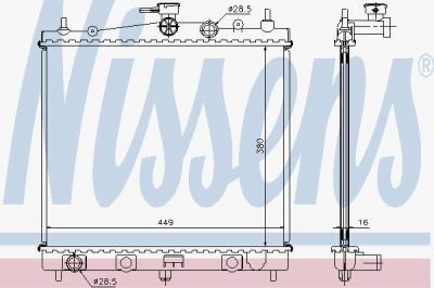 NISSENS Радиатор основной NISSAN Micra (K12)/Note 1.0/1.2/1.4L МКПП 06-> (62902A)