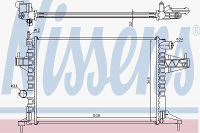 NISSENS Радиатор охлаждения двигателя CHEVROLET / GMC SAIL (08-) 1.6 i (1300237, 63008)