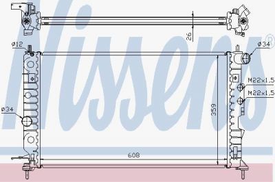 NISSENS Радиатор основной OPEL Vectra B 1.6/1.8/2.0L all МКПП 95-02 (630121)
