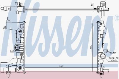 NISSENS Радиатор охлаждения двигателя CHEVROLET / GMC CRUZE (09-) 1.8 i 16V (1300300, 630729)
