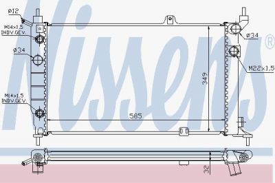 NISSENS Радиатор основной OPEL Astra F 91-98 /АКПП/AC+ (13001488, 63253A)