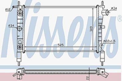 NISSENS Радиатор охлаждения двигателя VAUXHALL ASTRA F (91-) 1.4 (1300 115, 632831)