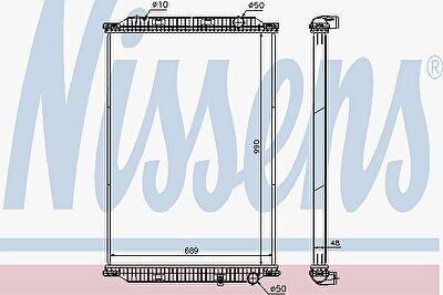 Nissens 637850 радиатор, охлаждение двигателя на RENAULT TRUCKS Kerax