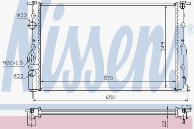 NISSENS Радиатор охлаждения двигателя RENAULT MEGANE (95-) 1.6 i 16V (7700838135, 639391)