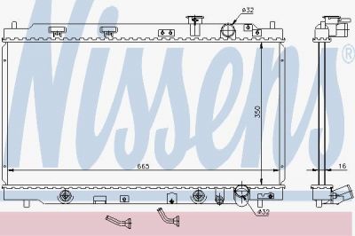 Nissens 640941 радиатор, охлаждение двигателя на HONDA INTEGRA купе (DC2, DC4)