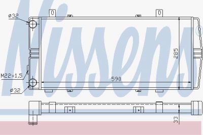 NISSENS Радиатор основной SKODA Felicia/VW Caddy all 1.6L 95-01 /590x285x34 (6U0121253, 64102)