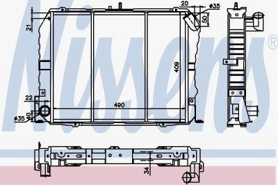 Nissens 64737 радиатор, охлаждение двигателя на TOYOTA HIACE III фургон (YH7_, LH6_, LH7_, LH5_, YH5_, YH6_)