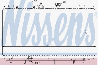 NISSENS Радиатор охлаждения TOYOTA COROLLA(_E10_) 1.5i/1.6i 06/91-05/97 mot.5AFE (16400-15510, 648321)