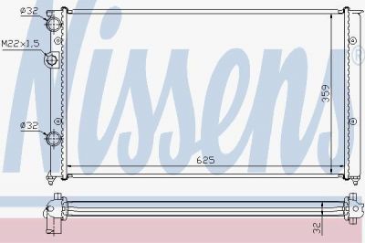 NISSENS Радиатор VAG CADDY 1.4/1.6/1.9D 95-06 (1H0121253L, 652451)
