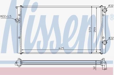 NISSENS Радиатор охлаждения двигателя VOLKSWAGEN GOLF III (91-) 1.9 D (1H0.121.253 BC, 652461)