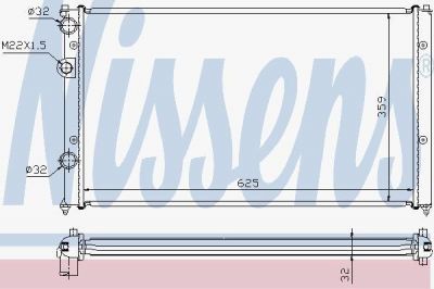 NISSENS Радиатор охл. ДВС VAG Polo/Caddy II 1,6/1,9D 95-04 (МКПП/с АС) (1HM121253D, 652551)