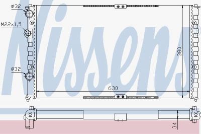 NISSENS Радиатор VAG CADDY 1.4/1.9D 95-05 (6K0121253AS, 65290)
