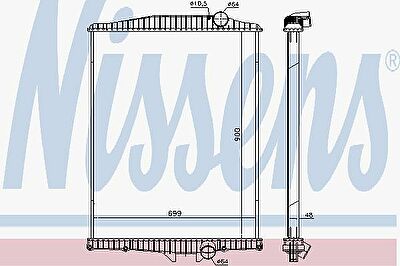 NISSENS радиатор системы охлаждения без мет. рамки 900x699x48 (654630)