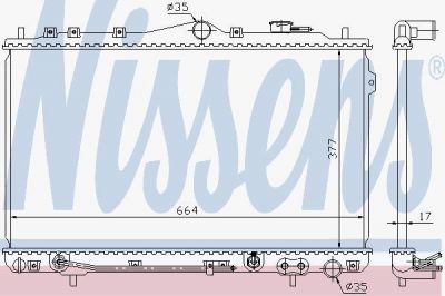 Nissens 67012 радиатор, охлаждение двигателя на HYUNDAI LANTRA I (J-1)