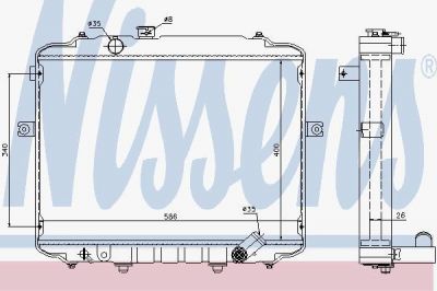 Nissens 67498 радиатор, охлаждение двигателя на HYUNDAI H100 автобус (P)