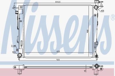 NISSENS Радиатор охлаждения двигателя Hyundai ix35/Sportage 1.6/2.0 10- (675018)