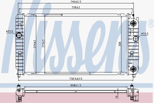 Nissens 69458 радиатор, охлаждение двигателя на CHEVROLET ALERO