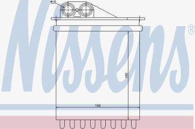 NISSENS Радиатор отопления салона MB Sprinter(906) 06-> (160x152x42mm) (0038359001, 72040)