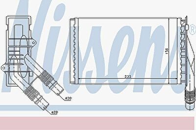 NISSENS Радиатор отопителя RENAULT Kangoo 01-> (234x152x40mm) (7701205538, 72985)
