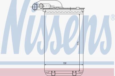 NISSENS Радиатор отопителя RENAULT Clio I/Kangoo/Megane I 1,2-2,0L 92-03(234X158X49) (7701204680, 73252)