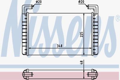 NISSENS Радиатор отопителя RVI Magnum (92-96), (96-), E.TECH(00-) (335x228x38) (73371)