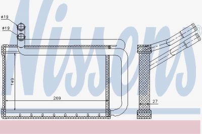 Nissens 77636 теплообменник, отопление салона на HYUNDAI H-1 Cargo (TQ)