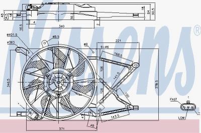 Nissens 85154 вентилятор, охлаждение двигателя на OPEL ASTRA G универсал (F35_)