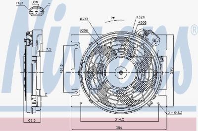 Nissens 85187 вентилятор, охлаждение двигателя на OPEL ASTRA G универсал (F35_)