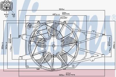 Nissens 85216 вентилятор, охлаждение двигателя на FORD FOCUS седан (DFW)