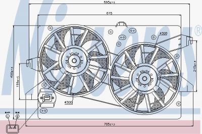 NISSENS Вентилятор рад. FO MONDEO AUT 00- (85228)