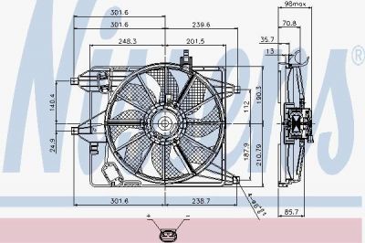 Nissens 85252 вентилятор, охлаждение двигателя на RENAULT CLIO II (BB0/1/2_, CB0/1/2_)