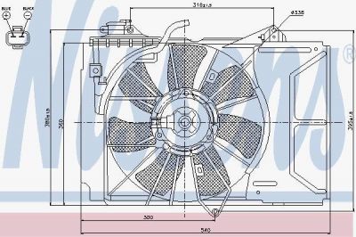 Nissens 85328 вентилятор, охлаждение двигателя на TOYOTA YARIS VERSO (_NLP2_, _NCP2_)