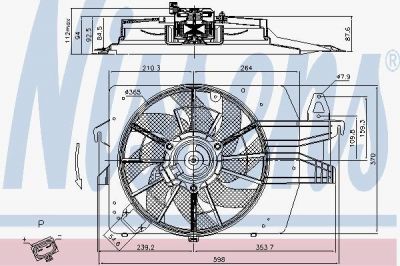 Nissens 85537 вентилятор, охлаждение двигателя на FORD ESCORT VII седан (GAL, AFL)