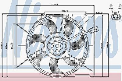 Nissens 85595 вентилятор, охлаждение двигателя на OPEL ASTRA F (56_, 57_)