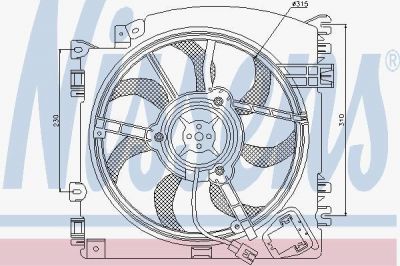 Nissens 85598 вентилятор, охлаждение двигателя на RENAULT CLIO II (BB0/1/2_, CB0/1/2_)