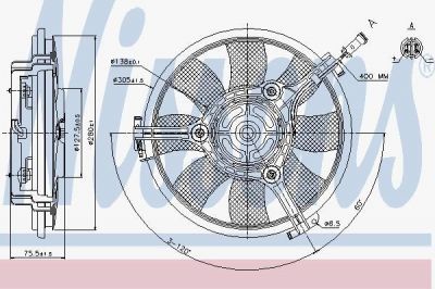 NISSENS Вентилятор радиатора AUDI A 4 / S 4 (94-) 1.6 i (+) (85691)