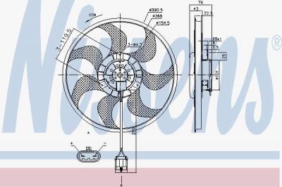 Nissens 85784 вентилятор, охлаждение двигателя на OPEL ASTRA H (L48)