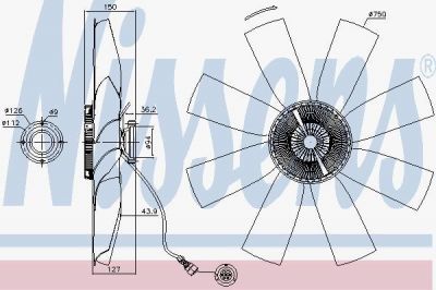 Nissens 86027 вентилятор, охлаждение двигателя на VOLVO FH 12