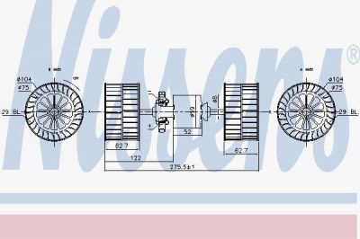 Nissens 87193 вентилятор салона на MERCEDES-BENZ LK/LN2