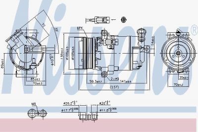 Nissens 890006 компрессор, кондиционер на OPEL ASTRA H GTC (L08)